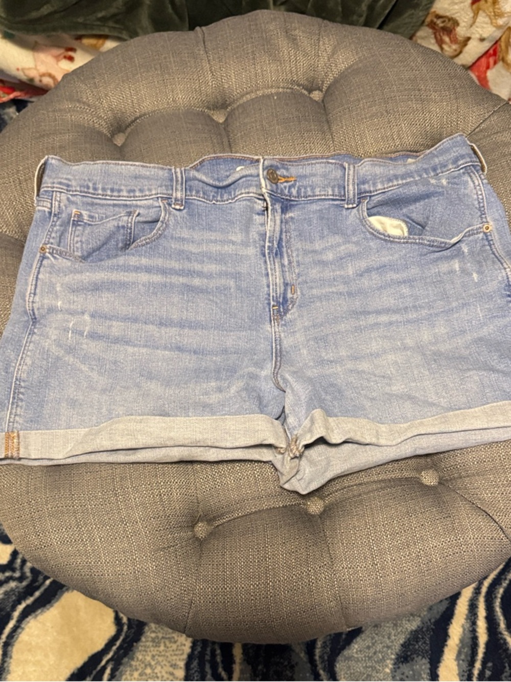 Old Navy Light Blue Denim Roll-Cuff Jean Shorts